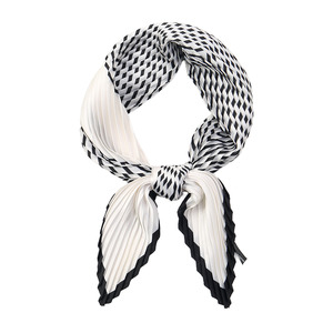 Fresh Accessories Neck Scarf Pleated - Black White Lines