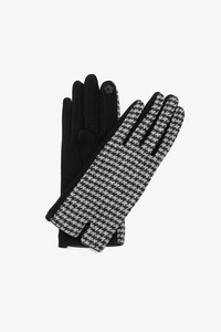 Antler Gloves Houndstooth Black + White