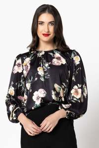 Leila Luca: Leila + Luca Lorenza Blouse - Ink Bloom
