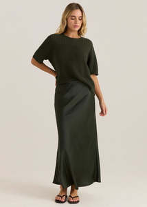 Sass Jasper Slip Skirt - Olive
