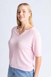 Elm Knit Tee - Pink Lady