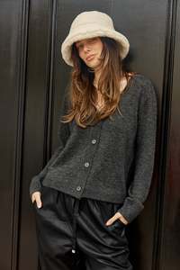 Betty Basics Fifi Cardigan - Charcoal
