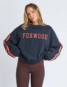 Foxwood Elevated Sunday Crew - Navy/Orange