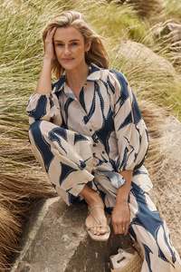 Betty Basics Nova Shirt - Navy Floral Print