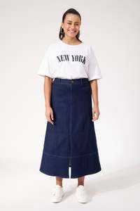 Haven Panama Maxi Skirt- Indigo