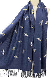 Frontier Scarf Bees Navy