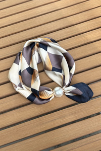 Antler Pearl Neck Scarf - Cityscape