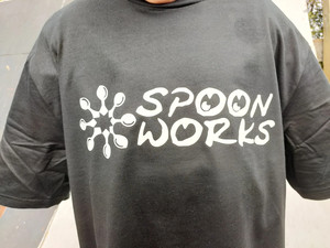 Clothing: Spoonworks Base Line T-Shirts (Black – Large Logo)