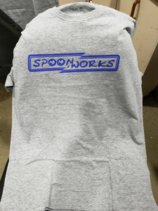 Clothing: Spoonworks Split Plate T-Shirt (Blue Design)