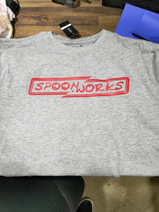 Clothing: Spoonworks Split Plate T-Shirt (Red Design)