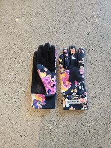 In Stock: Black Floral Burton Glove Liners, M