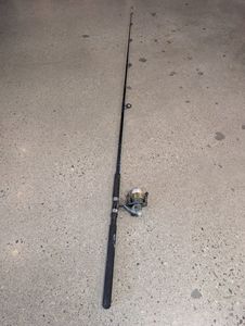Fishing: Black Butterworth Graphlite CG10 Rod & Gold Island 50 Reel, 2.4m