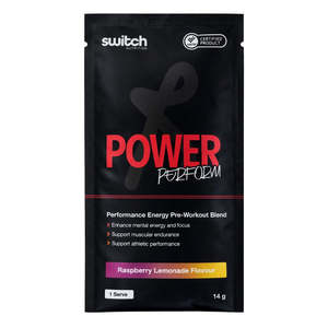 Switch Nutrition: 1x Switch Nutrition Power Perform Pre-Workout Single Serve (Random Flavour) *Free Sample*