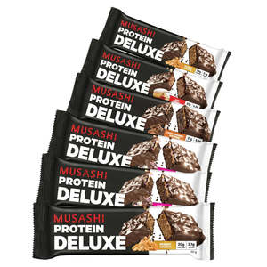 Best Selling Supplements: 6x Musashi Deluxe Protein Bars (Random Flavour/s) *Gift*