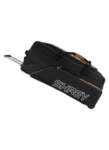 Kit Bags: SHREY BLACK/KHAKI PERFORMANCE WHEELIE BAG