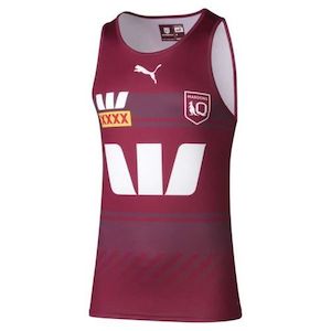 State Of Origin Merchandise: PUMA QLD MAROONS MENS TRAINING  SINGLET 2025