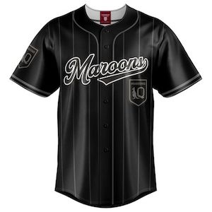 State Of Origin Merchandise: STATE OF ORIGIN KIDS BLACKOUT MAROONS BASEBALL SHIRT 2025