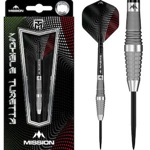 Steel Tip Darts: MISSION MICHELE TURETTA 90% TUNGSTEN | SANDBLASTED