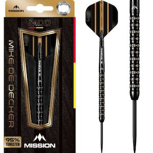 Steel Tip Darts: MISSION MIKE DE DECKER 95% TUNGSTEN | BLK & GOLD