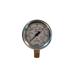 Bottom Entry Sprayer Pressure Gauges 1/4" 63mm 6000KPA • Croplands Spray