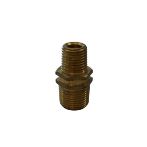 Brass Fittings: Brass Hex Nipple 3/8 x 1/4 • Croplands Spray