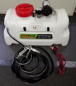 12 Volt Sprayers: Seaflo ATV sprayer with 120 psi / 7.6 LPM HI Flow pump with K7 Gun – 50Ltr