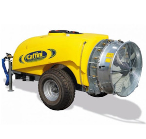 Caffini Orange Turbo Orchard Trailer sprayer 1000L, with 620mm fan
