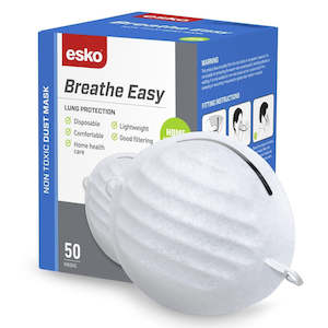 Respiratory Protection: Breathe Easy Dust Mask non-valved 50Pk