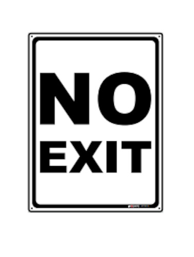 Signage: Sign No Exit 300x400mm