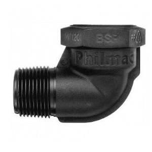 Spray Fittings: Plastic 90deg Elbow M&F 3/4"BSP