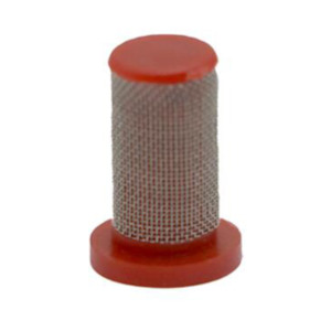 Nozzle Strainer, Red, 30 Mesh, Poly + Stainless Steel