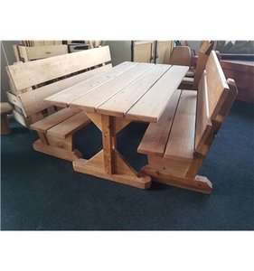 Table with 2 Park Bench seats