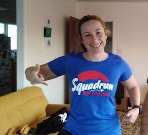 Cotton Tee Blue Red Rainbow