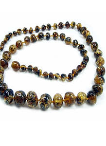 Amber: Baby amber necklace - Black & Green