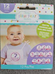 Gifts: Baby Shower Stickers Month by Month