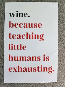 Gifts: Fun wine label (sticker) for teachers