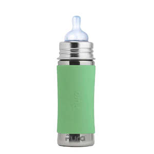 Pura Kiki 260ml Infant Stainless Steel bottle - INSULATED Moss sleeve