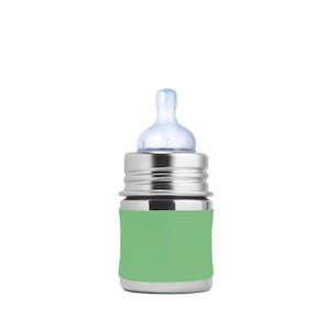 Pura Kiki Bottles: Pura Kiki 150ml INFANT Stainless Steel Bottle - Moss sleeve