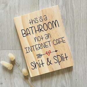 Products: This is a bathroom, not an internet cafe funny sign squiggle-art