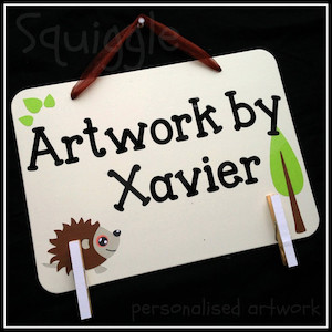 Products: Personalised Artwork Hanger squiggle-art