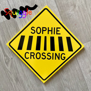 Personalised Road Crossing sign squiggle-art