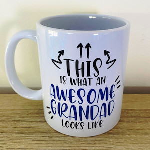 Personalised Mug for 'An awesome Grandad'' squiggle-art