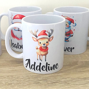Personalised Christmas Mug squiggle-art