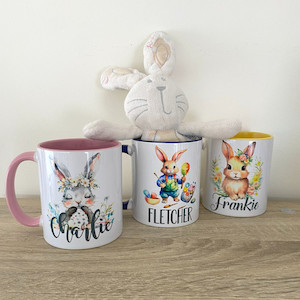 Products: Personalised Easter Mug squiggle-art