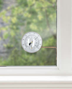 Garden Indoor: Thermometer Window Frame Round Copper