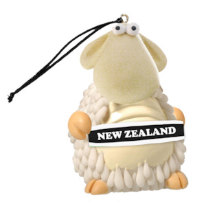 Christmas: Hanging Sheep with 'New Zealand' Decoration