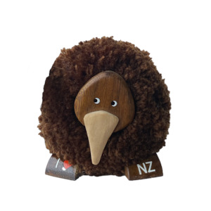 Kiwi Pompom Figurine XL Dark Brown 2