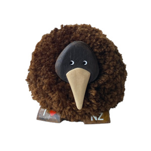 Kiwi Pompom Figurine XL Dark Brown 1
