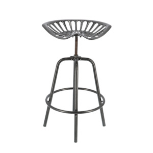 Tractor Style Bar Stool Grey