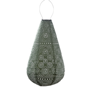 Lumiz Solar Lanterns: Lantern Drop 28cm Sage Green Spectare